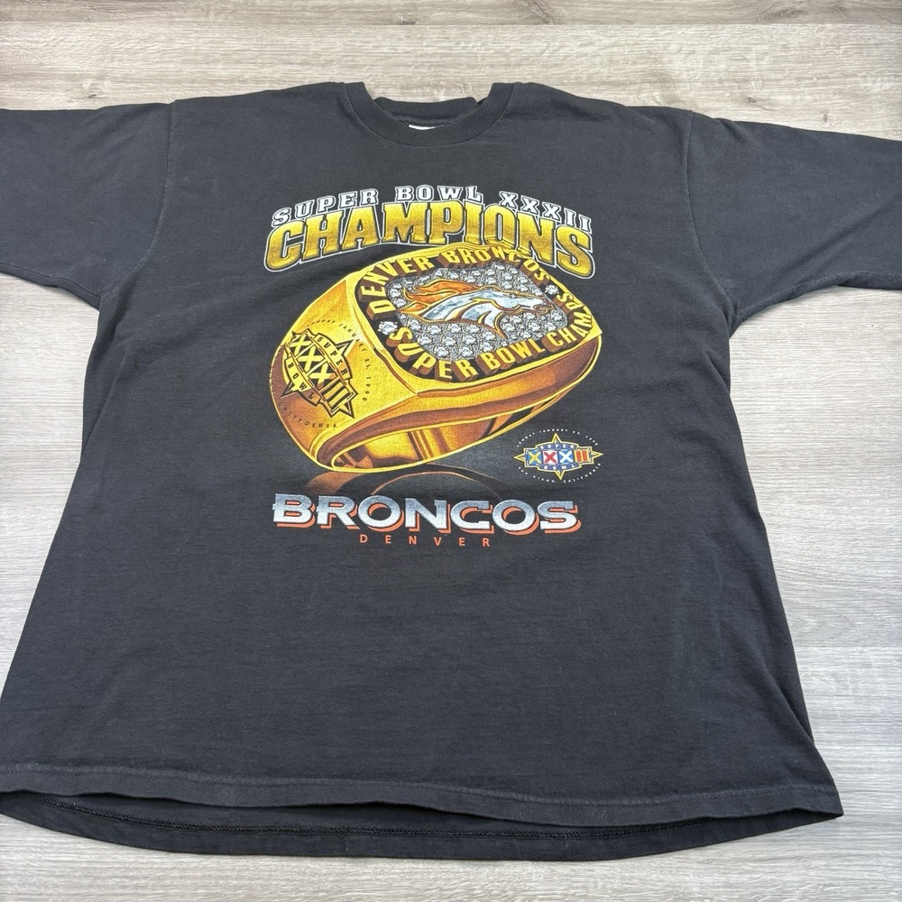 Vintage 1998 Denver Broncos Super Bowl XXXII Champions T-Shirt XXL Pro Player